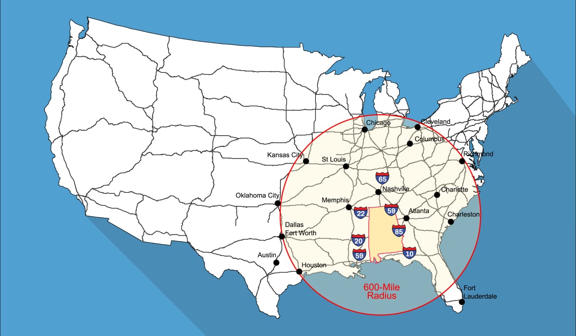 EDPA interstate map